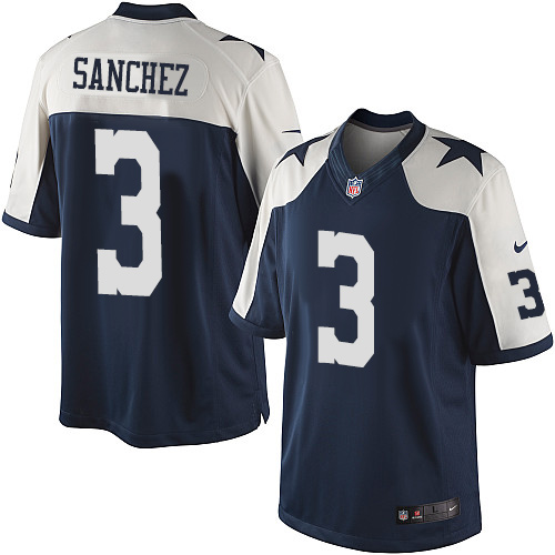 Youth Elite Mark Sanchez Nike Jersey Navy Blue Alternate - #3 Throwback NFL Dallas Cowboys